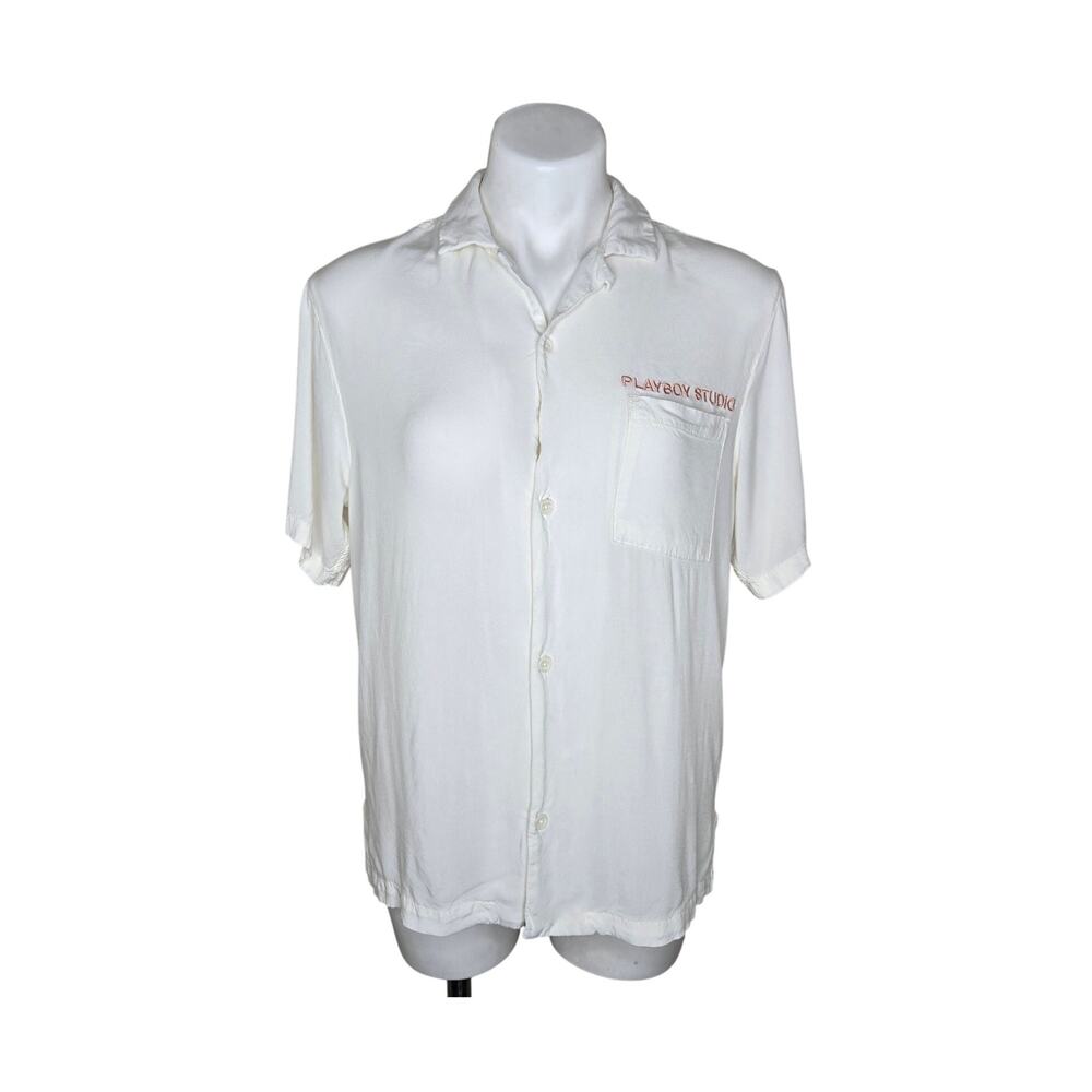 PLAYBOY BY PACSUN Logo Button Up Shirt Size Small